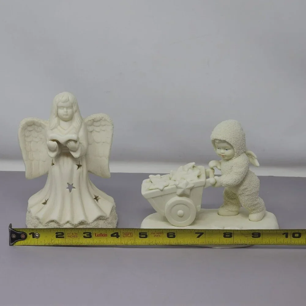 Angel & Child Figurine Jade Angel Candle Holder Dept‎ 56 Child With Wheelbarrow